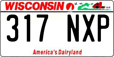 WI license plate 317NXP