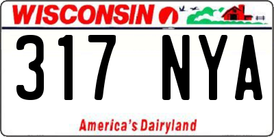 WI license plate 317NYA