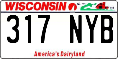 WI license plate 317NYB