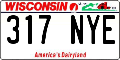 WI license plate 317NYE