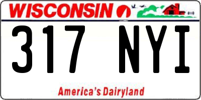 WI license plate 317NYI