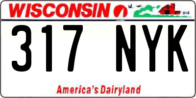 WI license plate 317NYK