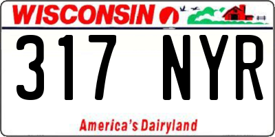 WI license plate 317NYR