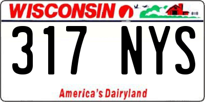 WI license plate 317NYS