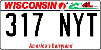 WI license plate 317NYT
