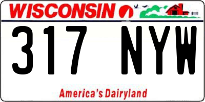 WI license plate 317NYW