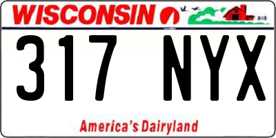WI license plate 317NYX