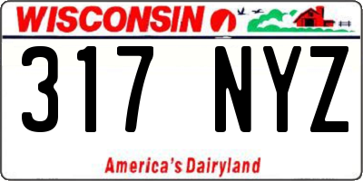 WI license plate 317NYZ