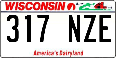 WI license plate 317NZE