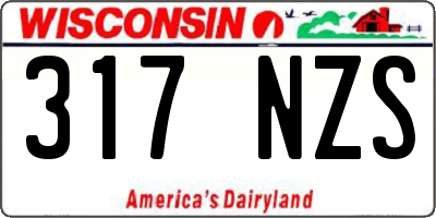 WI license plate 317NZS