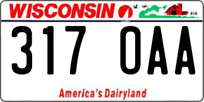 WI license plate 317OAA