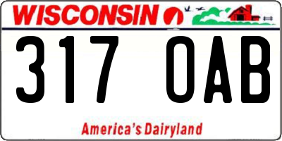 WI license plate 317OAB