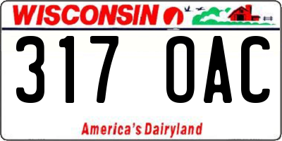 WI license plate 317OAC