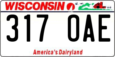 WI license plate 317OAE