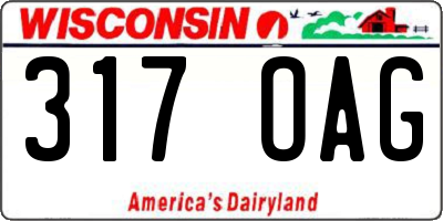 WI license plate 317OAG