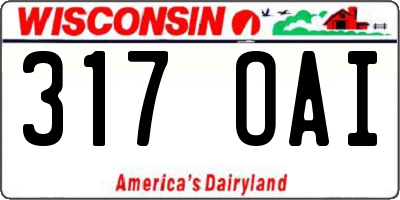 WI license plate 317OAI