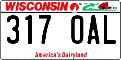 WI license plate 317OAL