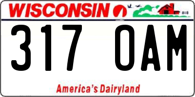 WI license plate 317OAM