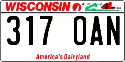 WI license plate 317OAN