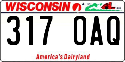WI license plate 317OAQ