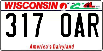 WI license plate 317OAR