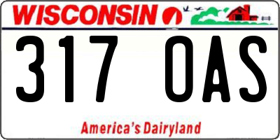 WI license plate 317OAS