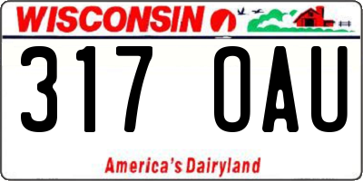 WI license plate 317OAU