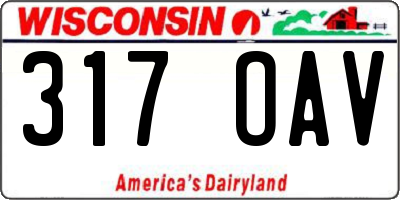 WI license plate 317OAV