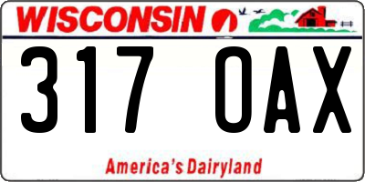 WI license plate 317OAX