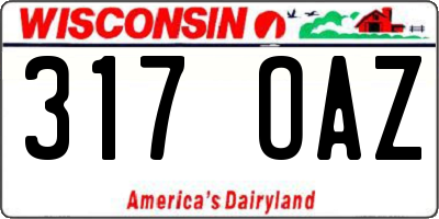 WI license plate 317OAZ
