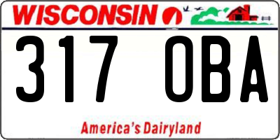 WI license plate 317OBA