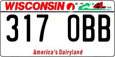 WI license plate 317OBB