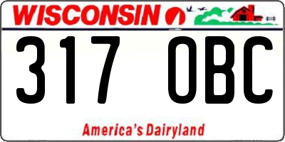 WI license plate 317OBC