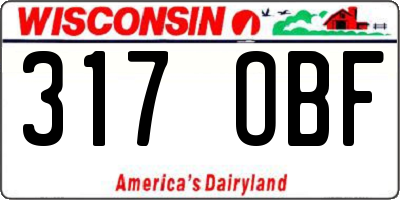 WI license plate 317OBF
