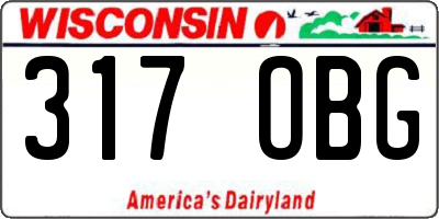 WI license plate 317OBG