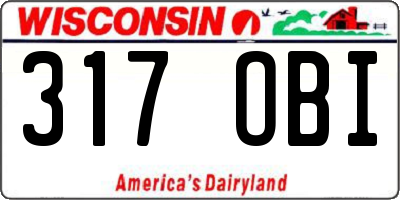 WI license plate 317OBI