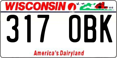 WI license plate 317OBK