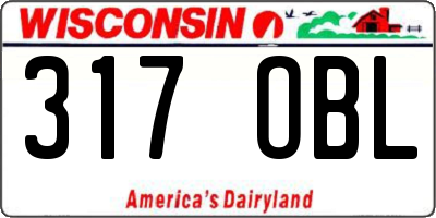 WI license plate 317OBL