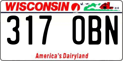WI license plate 317OBN