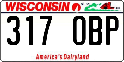 WI license plate 317OBP