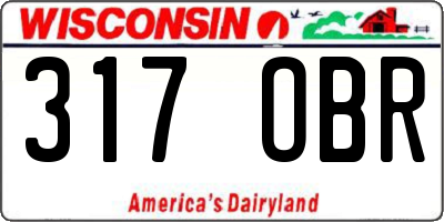 WI license plate 317OBR