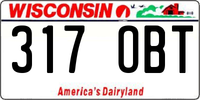 WI license plate 317OBT