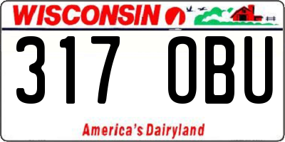 WI license plate 317OBU