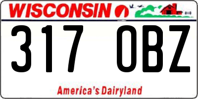 WI license plate 317OBZ