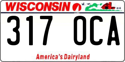 WI license plate 317OCA