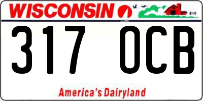 WI license plate 317OCB