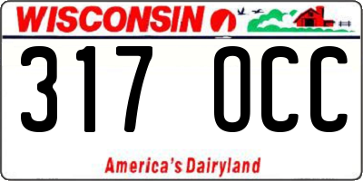 WI license plate 317OCC