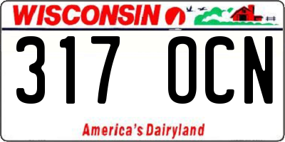 WI license plate 317OCN