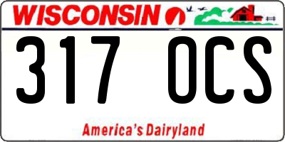 WI license plate 317OCS