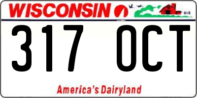 WI license plate 317OCT